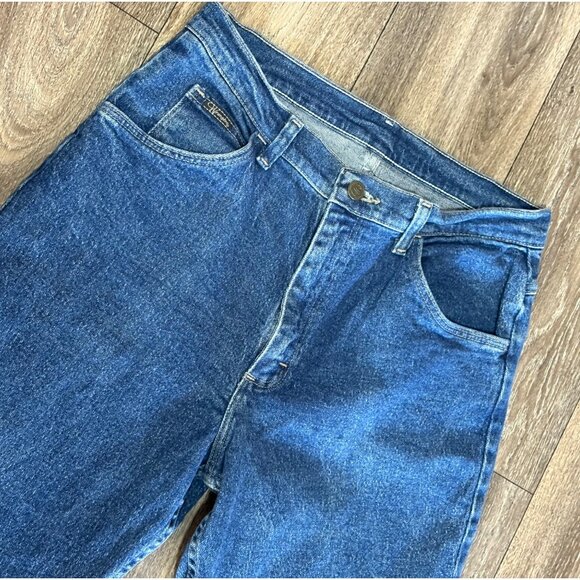 WRANGLER Y2K WOMENS DENIM JEANS 10X32 HIGH RISE CLASSIC BLUE STRAIGHT LEG STRETC - Picture 2 of 9
